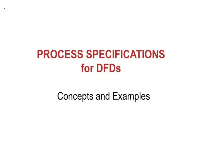 process specifications for dfds