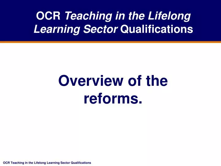 ocr teaching in the lifelong learning sector qualifications