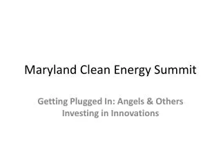 Maryland Clean Energy Summit