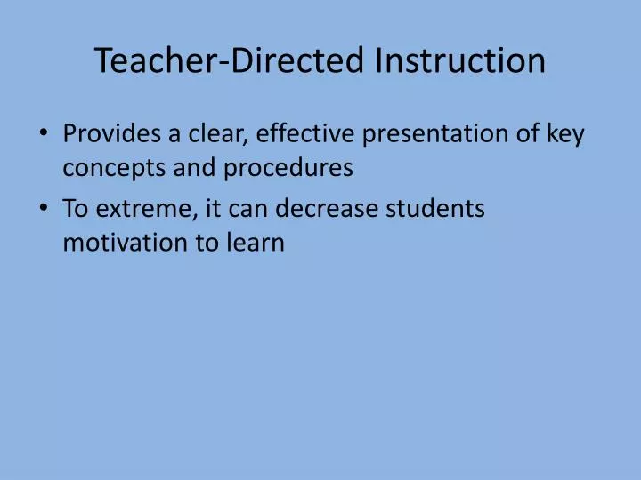 teacher directed instruction