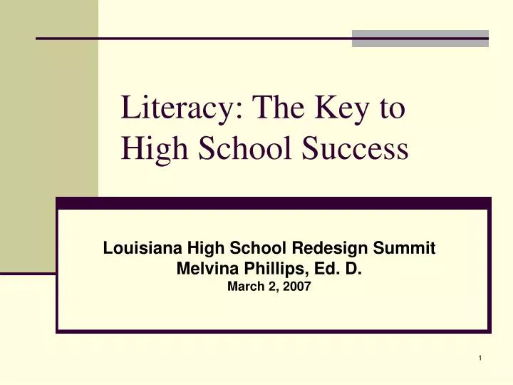 literacy the key to high school success