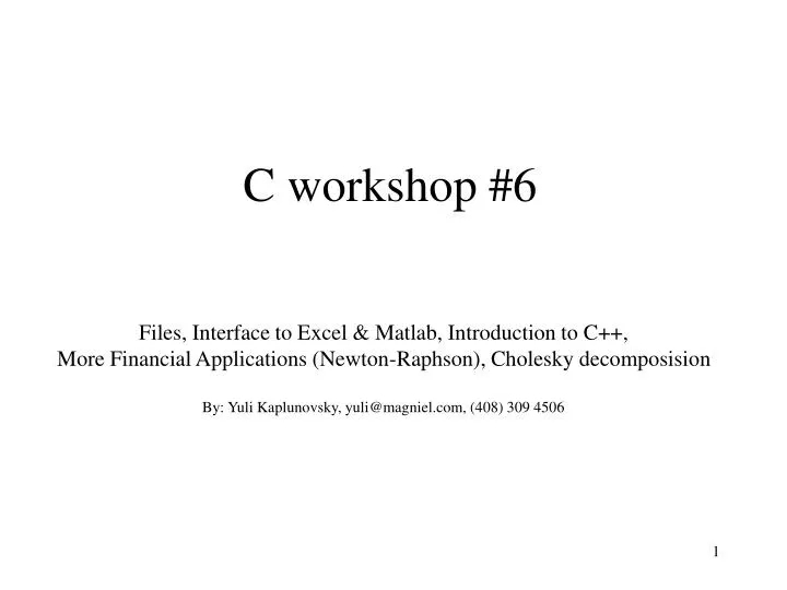 c workshop 6