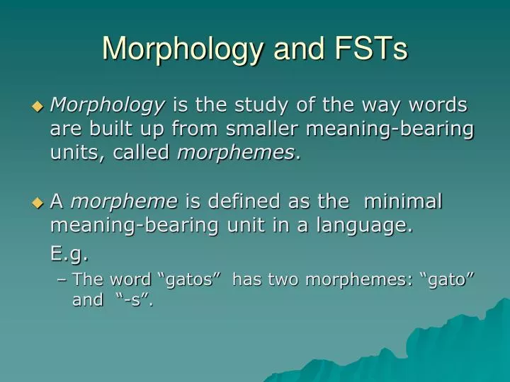 morphology and fsts