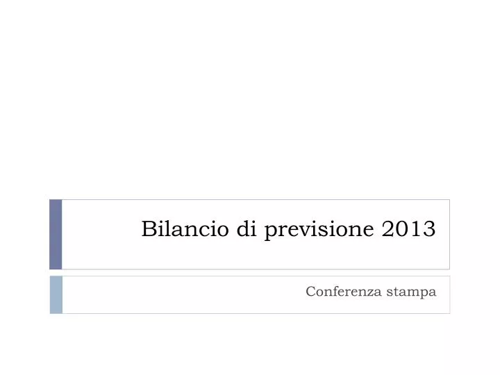 bilancio di previsione 2013