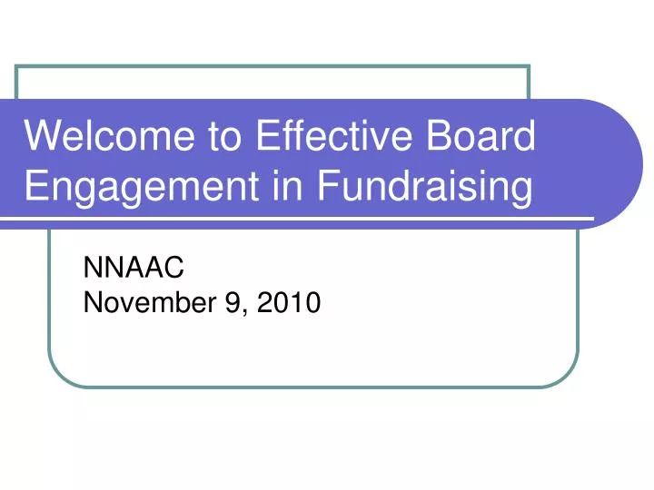 welcome to effective board engagement in fundraising