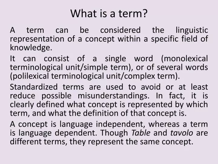 PPT - What is a term ? PowerPoint Presentation, free download - ID:1699771