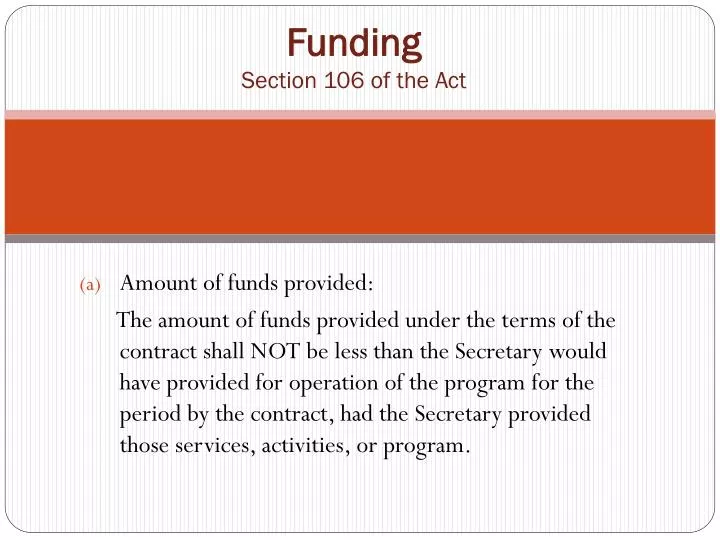 funding section 106 of the act