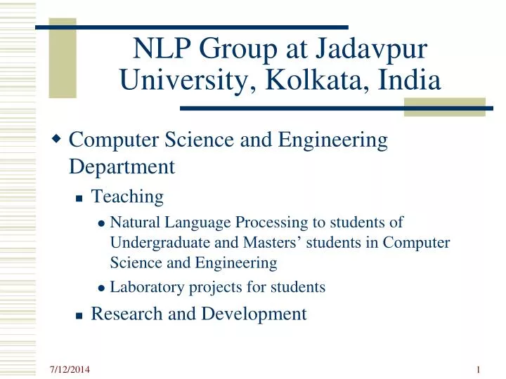 nlp group at jadavpur university kolkata india