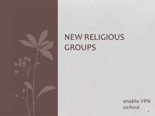 New Religious Groups