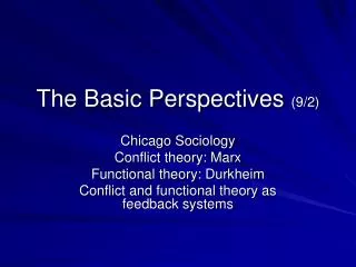 The Basic Perspectives (9/2)