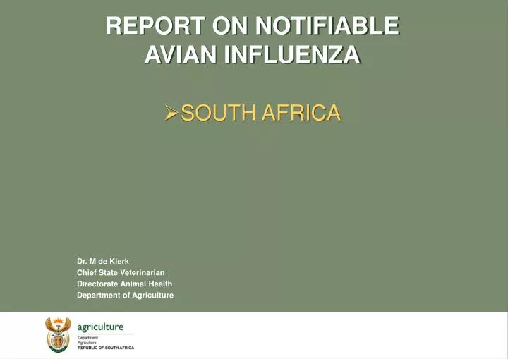 report on notifiable avian influenza