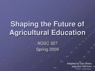Shaping the Future of Agricultural Education