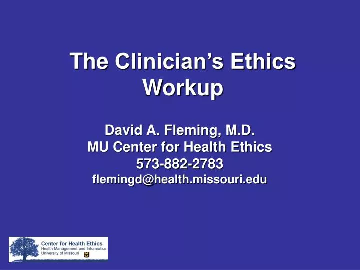 the clinician s ethics workup