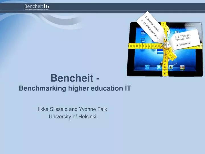 bencheit benchmarking higher education it