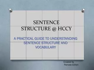 SENTENCE STRUCTURE @ HCCY