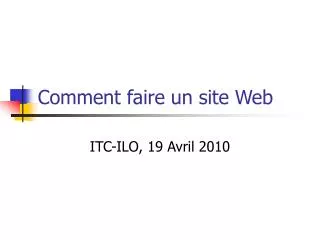 Comment faire un site Web