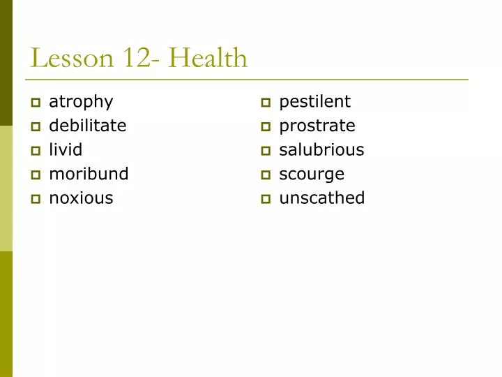 lesson 12 health