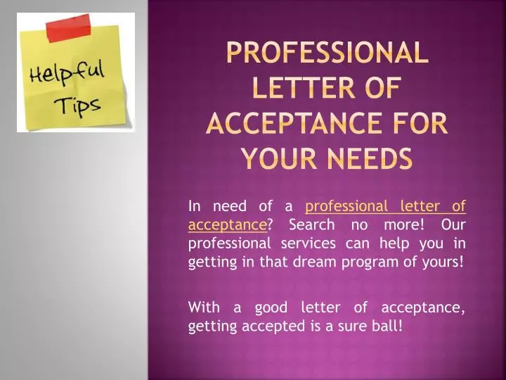 professional letter of acceptance for your needs