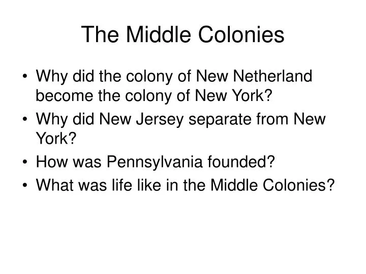 the middle colonies