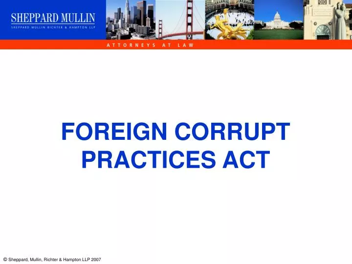 foreign corrupt practices act