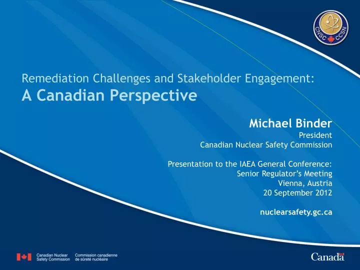 remediation challenges and stakeholder engagement a canadian perspective