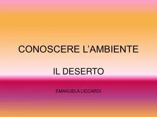 conoscere l ambiente