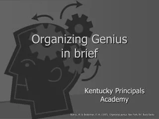 organizing genius in brief