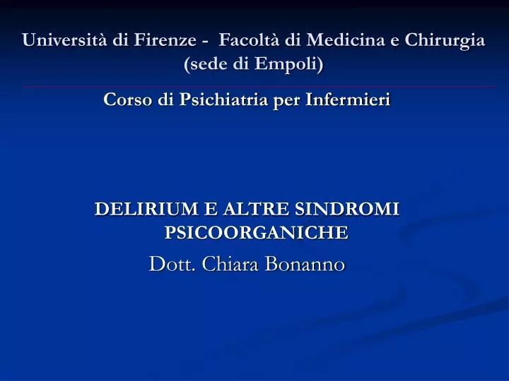 universit di firenze facolt di medicina e chirurgia sede di empoli