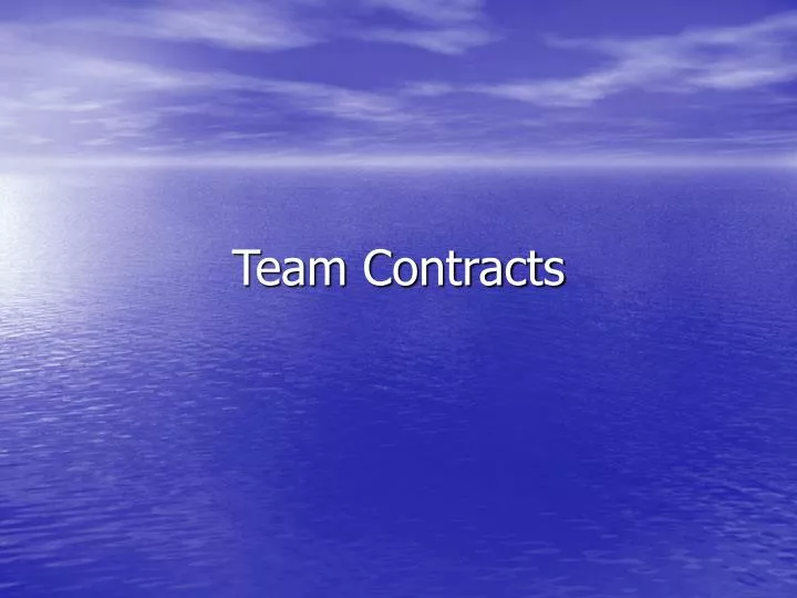 team contracts