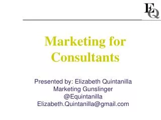 Marketing for Consultants