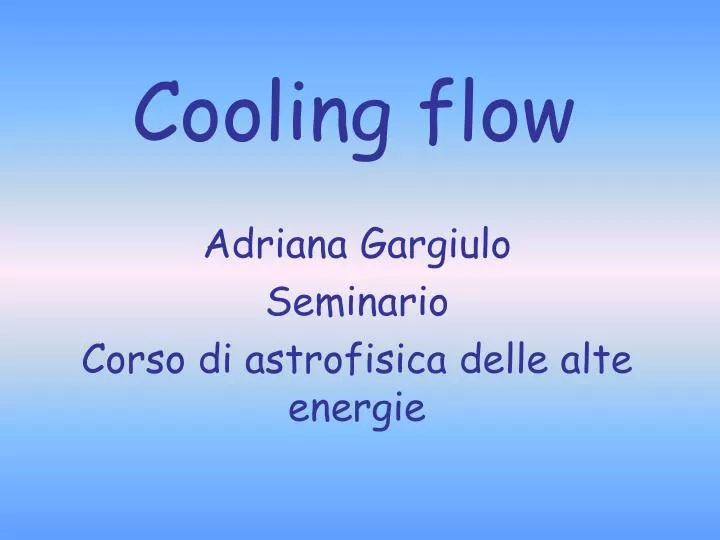 cooling flow