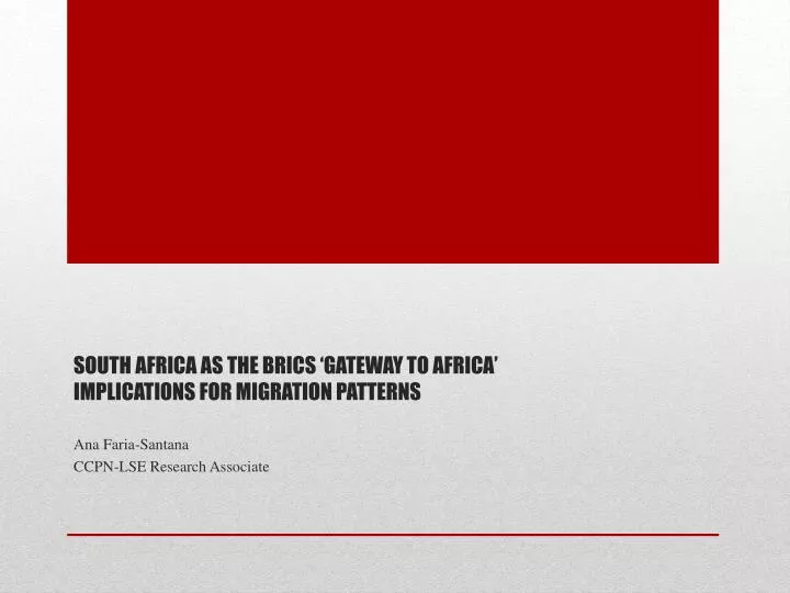 south africa as the brics gateway to africa implications for migration patterns