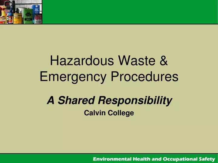 hazardous waste emergency procedures