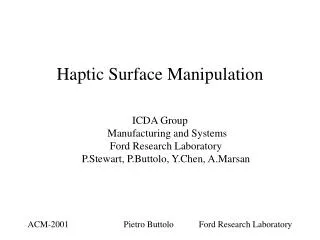 Haptic Surface Manipulation