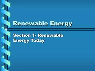 Renewable Energy