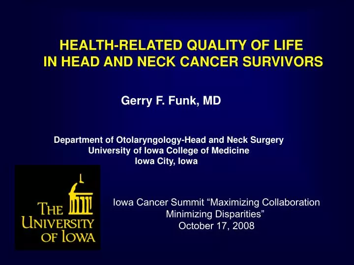 health related quality of life in head and neck cancer survivors