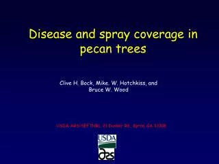 Disease and spray coverage in pecan trees