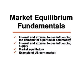 Market Equilibrium Fundamentals