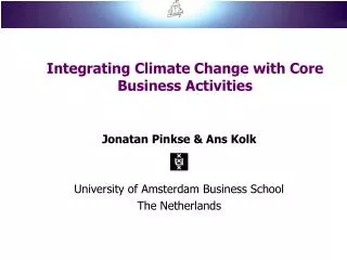 Integrating Climate Change with Core Business Activities