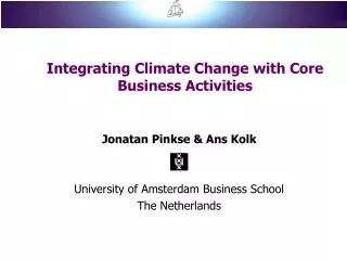 integrating climate change with core business activities