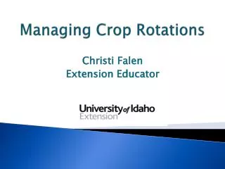 Managing Crop Rotations