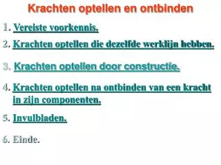 krachten optellen en ontbinden