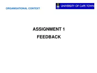ASSIGNMENT 1 FEEDBACK
