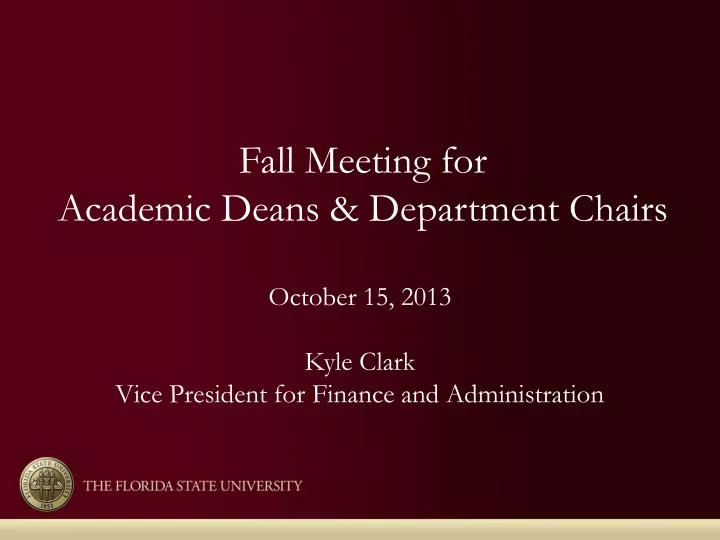 fall meeting for academic deans department chairs