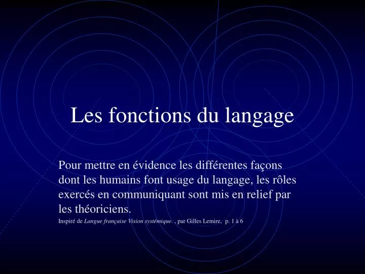 les fonctions du langage