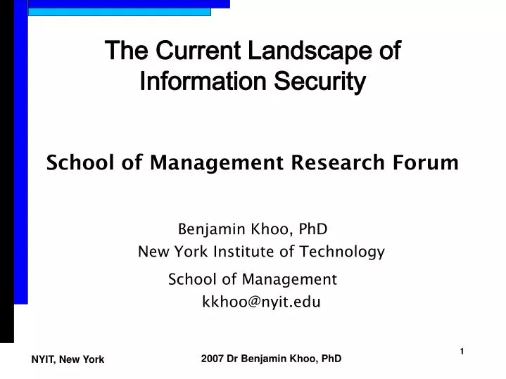 the current landscape of information security