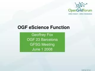 OGF eScience Function