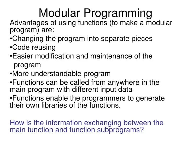 modular programming