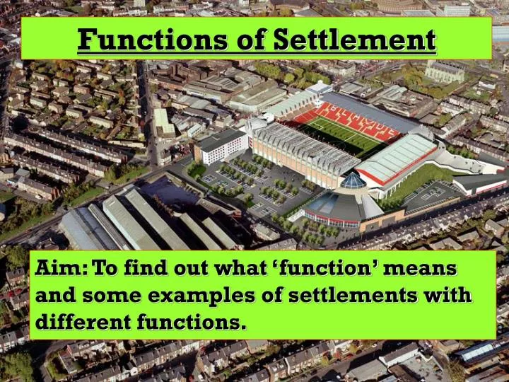 functions of settlement