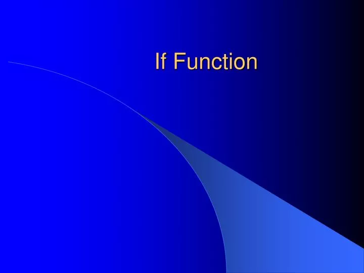 if function